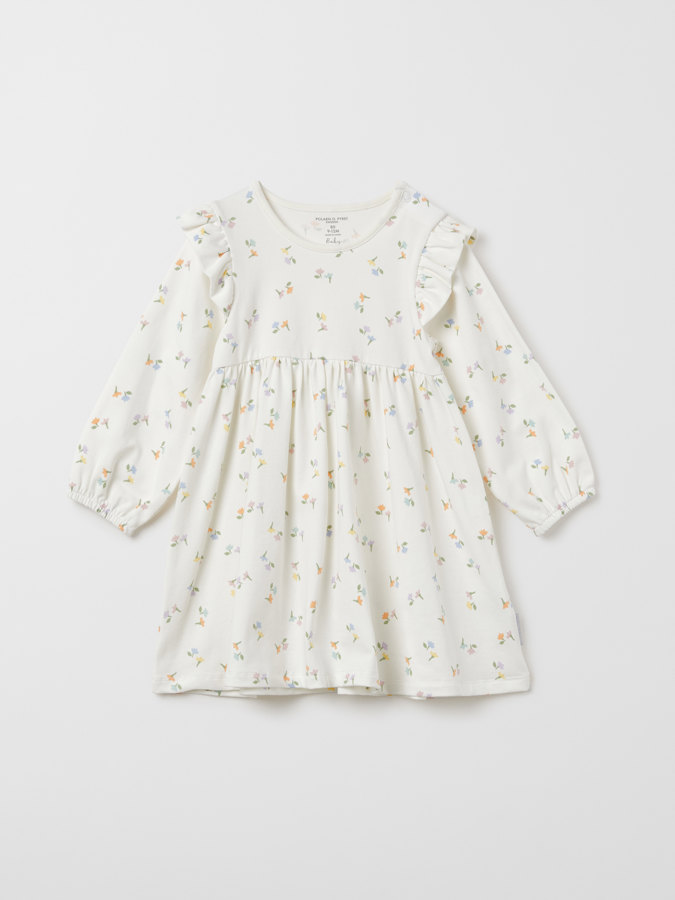 Mekko röyhelöillä ja kukkakuviolla Mekko röyhelöillä ja kukkakuviolla