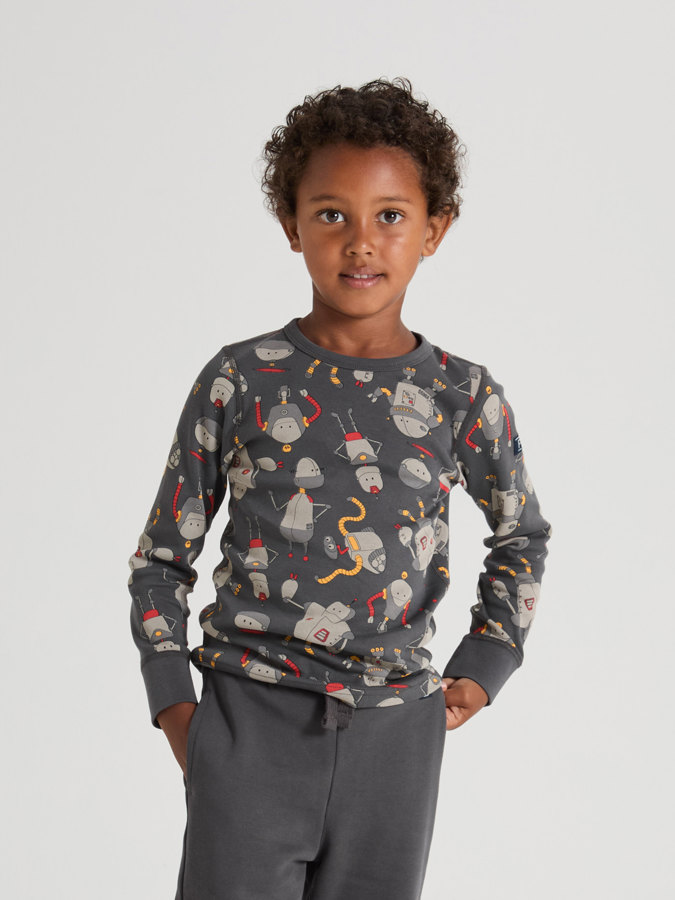 Pitkähihainen t-paita robottikuviolla Pitkähihainen t-paita robottikuviolla