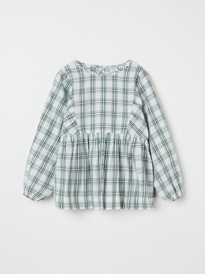 Ruudullinen pusero puhvihihoilla Ruudullinen pusero puhvihihoilla