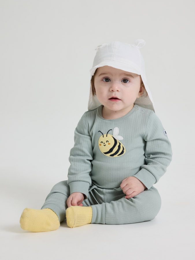 Ribbihousut mehiläiskuviolla Ribbihousut mehiläiskuviolla