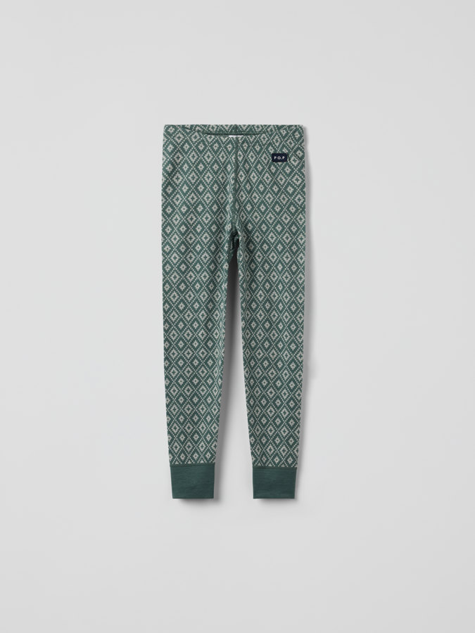 Pitkät alushousut merinovillaa jacquard-kuviolla