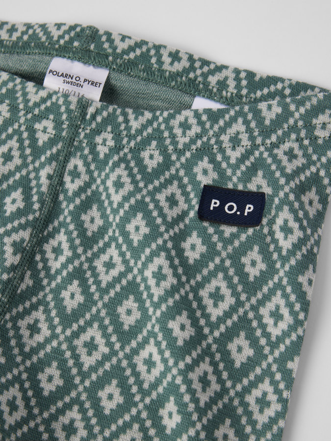 Pitkät alushousut merinovillaa jacquard-kuviolla