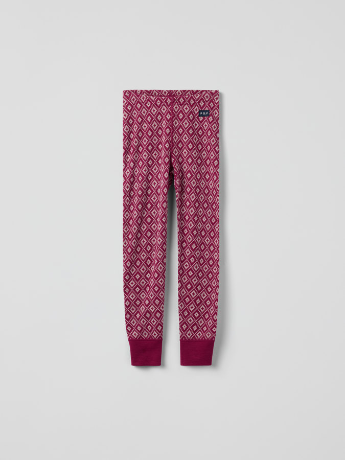 Pitkät alushousut merinovillaa jacquard-kuviolla