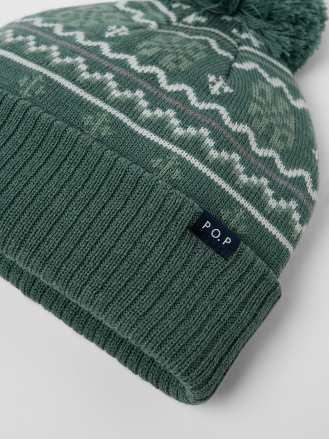 Pipo tuulenpitävällä vuorilla ja jacquard-kuviolla