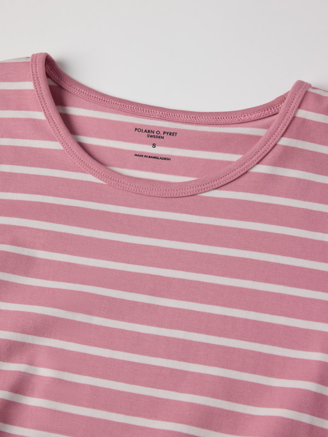 Aikuisten lyhythihainen raidallinen yöpaita Aikuisten lyhythihainen raidallinen yöpaita