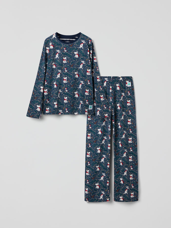 Aikuisten kaksiosainen pyjama muumikuviolla