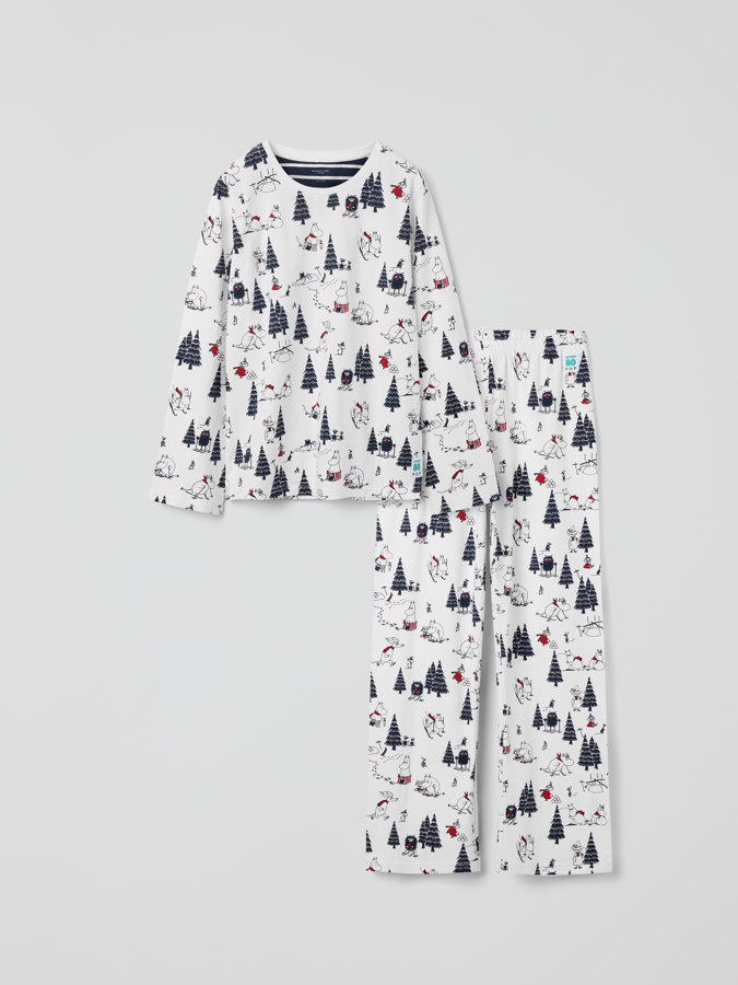 Aikuisten kaksiosainen pyjama muumikuviolla