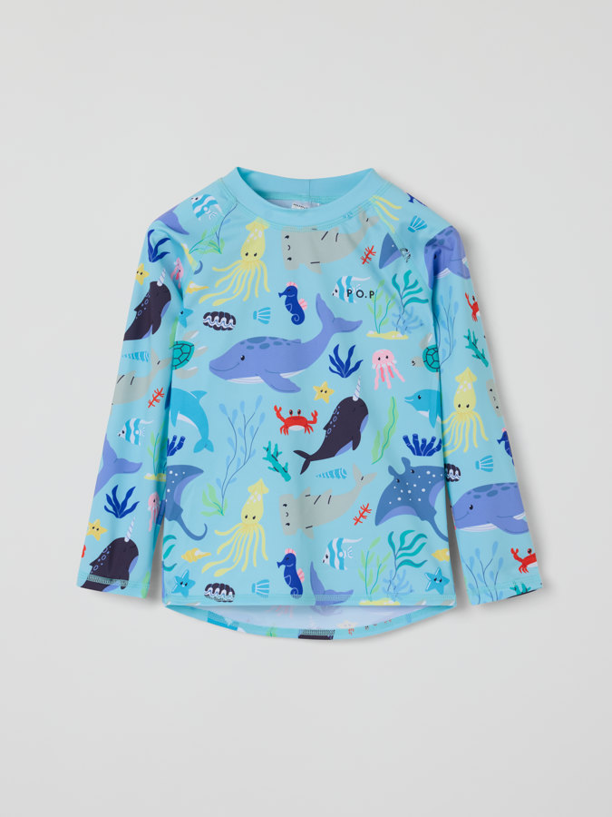 Pitkähihainen UV-paita vedenalaiset eläimet