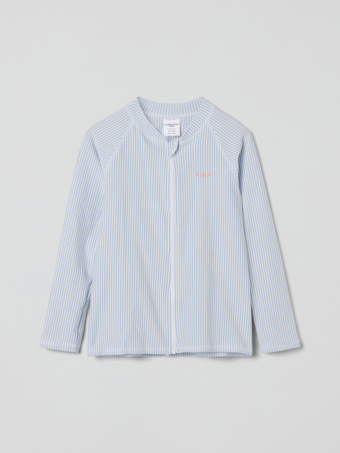 UV-paita vetoketjulla raidallinen