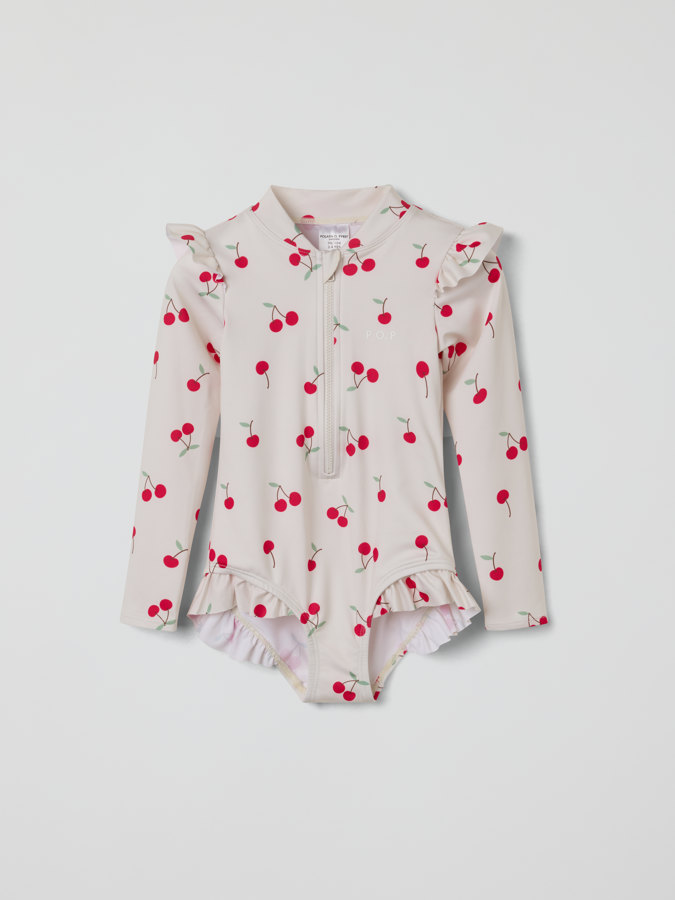 Pitkähihainen uimapuku kirsikka