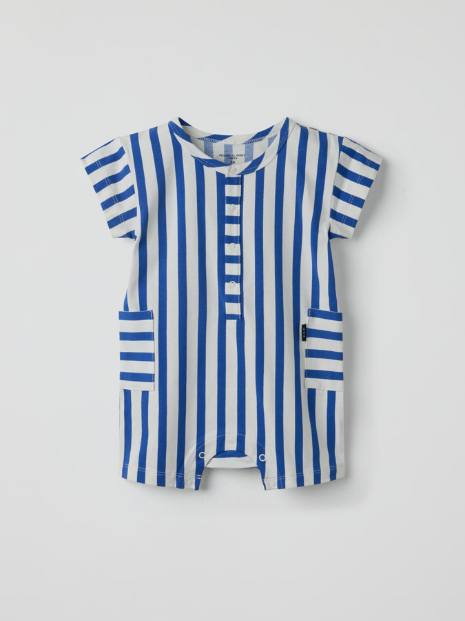 Lyhythihainen jumpsuit raidallinen