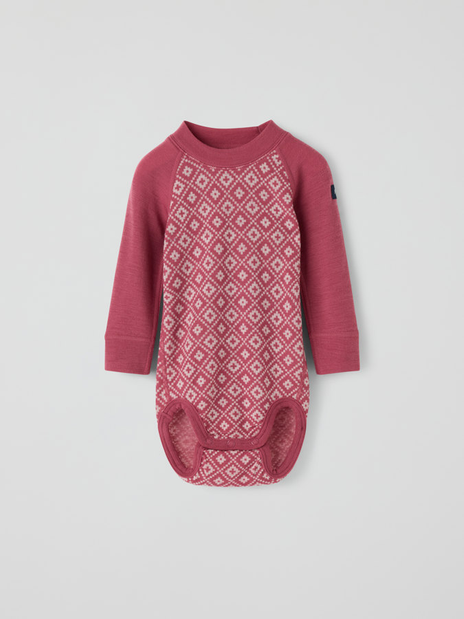 Pitkähihainen body merino jacquard