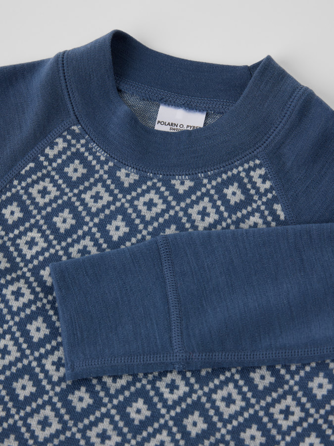 Pitkähihainen paita merinovillaa jacquard