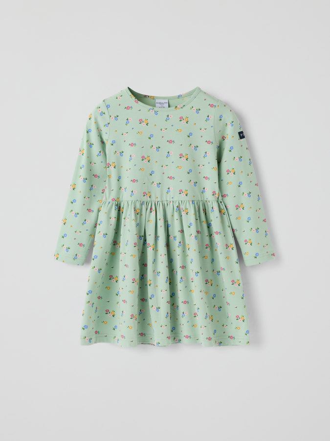 Pitkähihainen mekko kukallinen