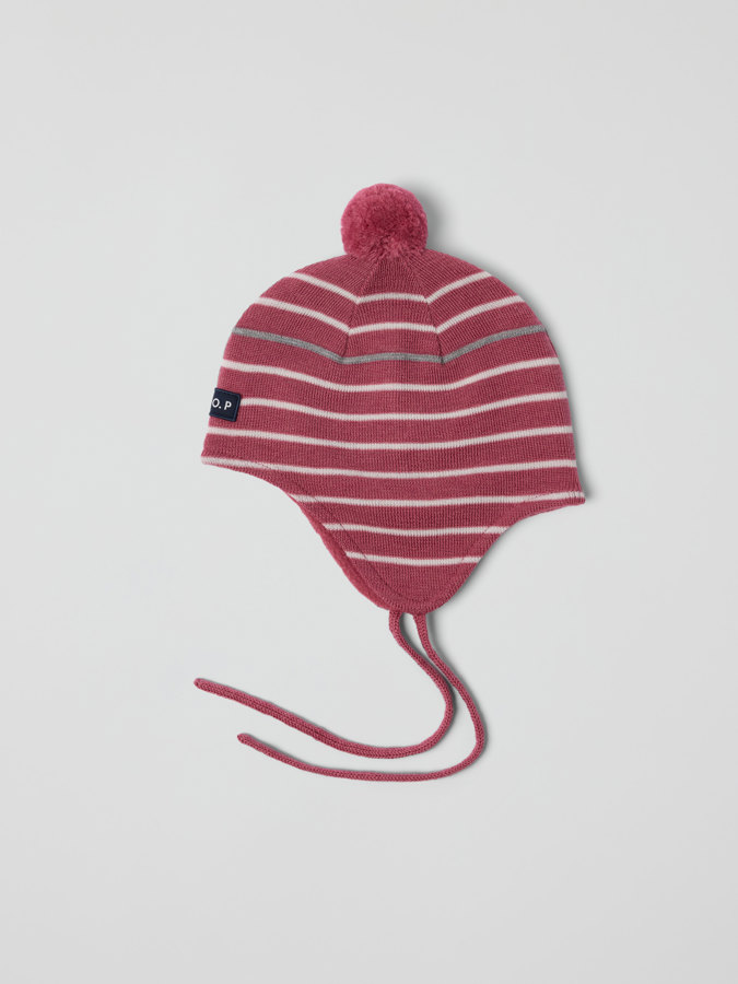 Tuulenpitävä Fleece‑vuorinen kypärämyssy raidallinen