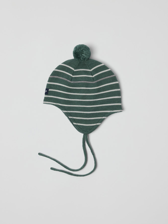 Tuulenpitävä Fleece‑vuorinen kypärämyssy raidallinen