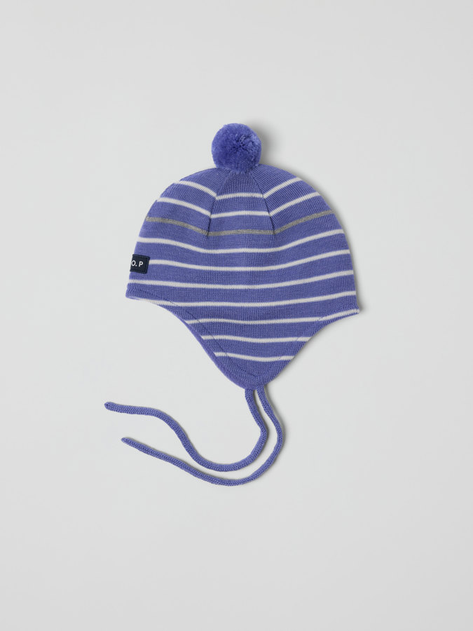 Tuulenpitävä Fleece‑vuorinen kypärämyssy raidallinen