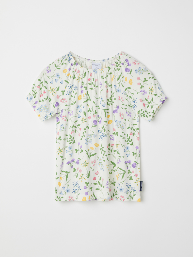 Puhvihihainen paita, kukkakuvio