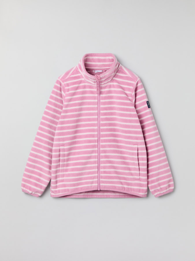 Raidallinen fleecetakki taskuilla Raidallinen fleecetakki taskuilla